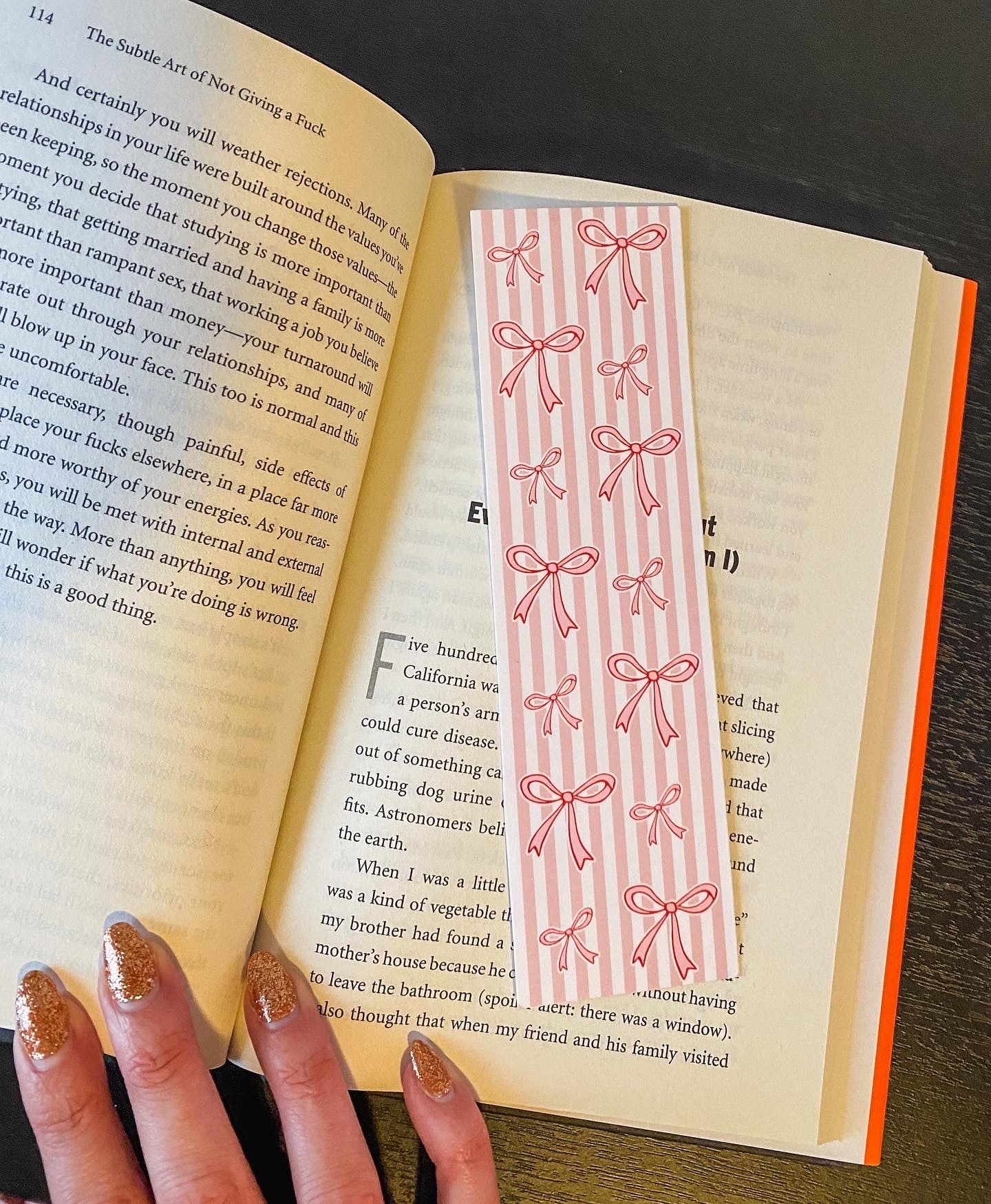 Pink Dainty Bow Laminated Bookmark 🎀💖