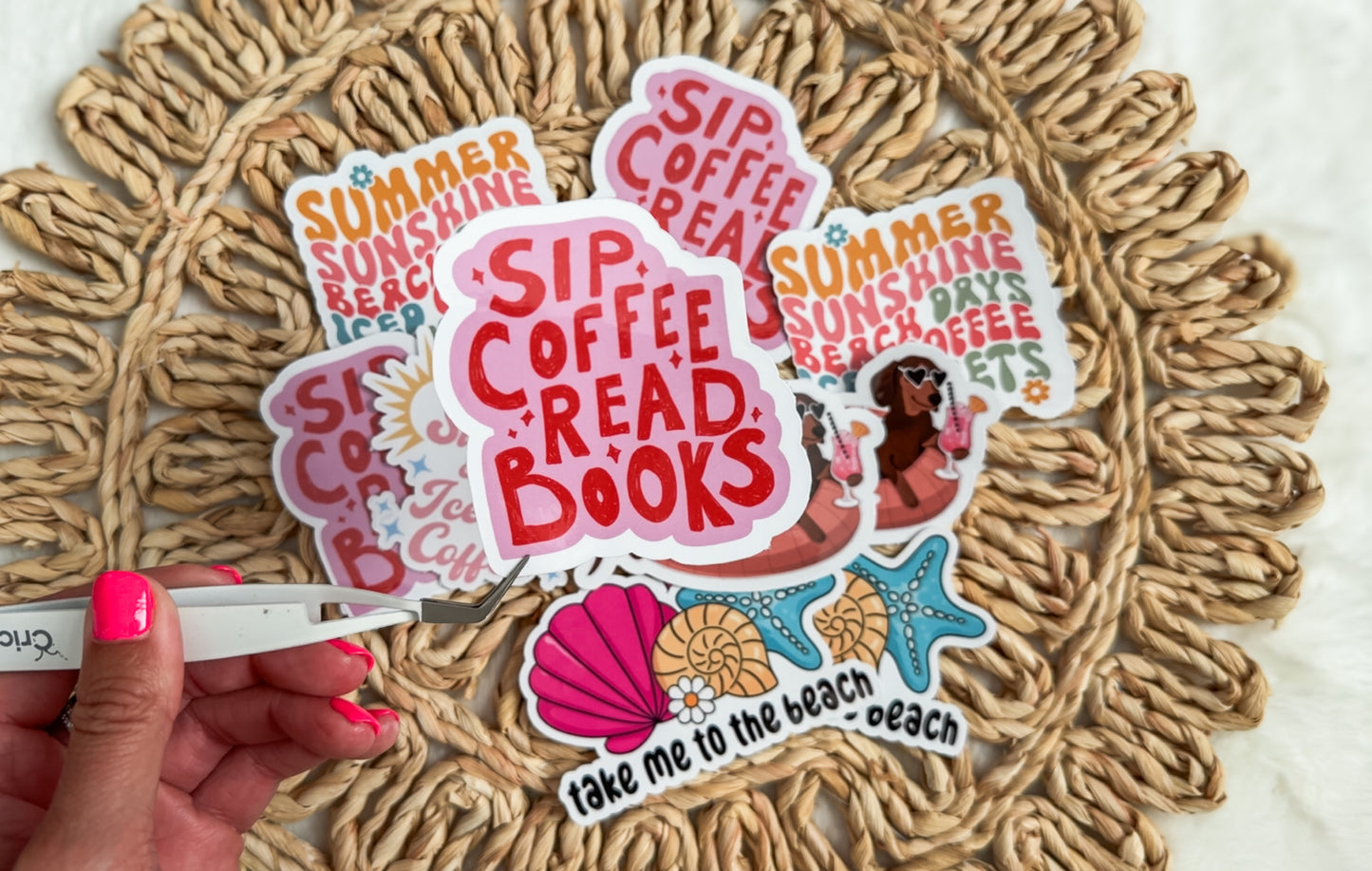 Sip Coffee & Read Books Sticker