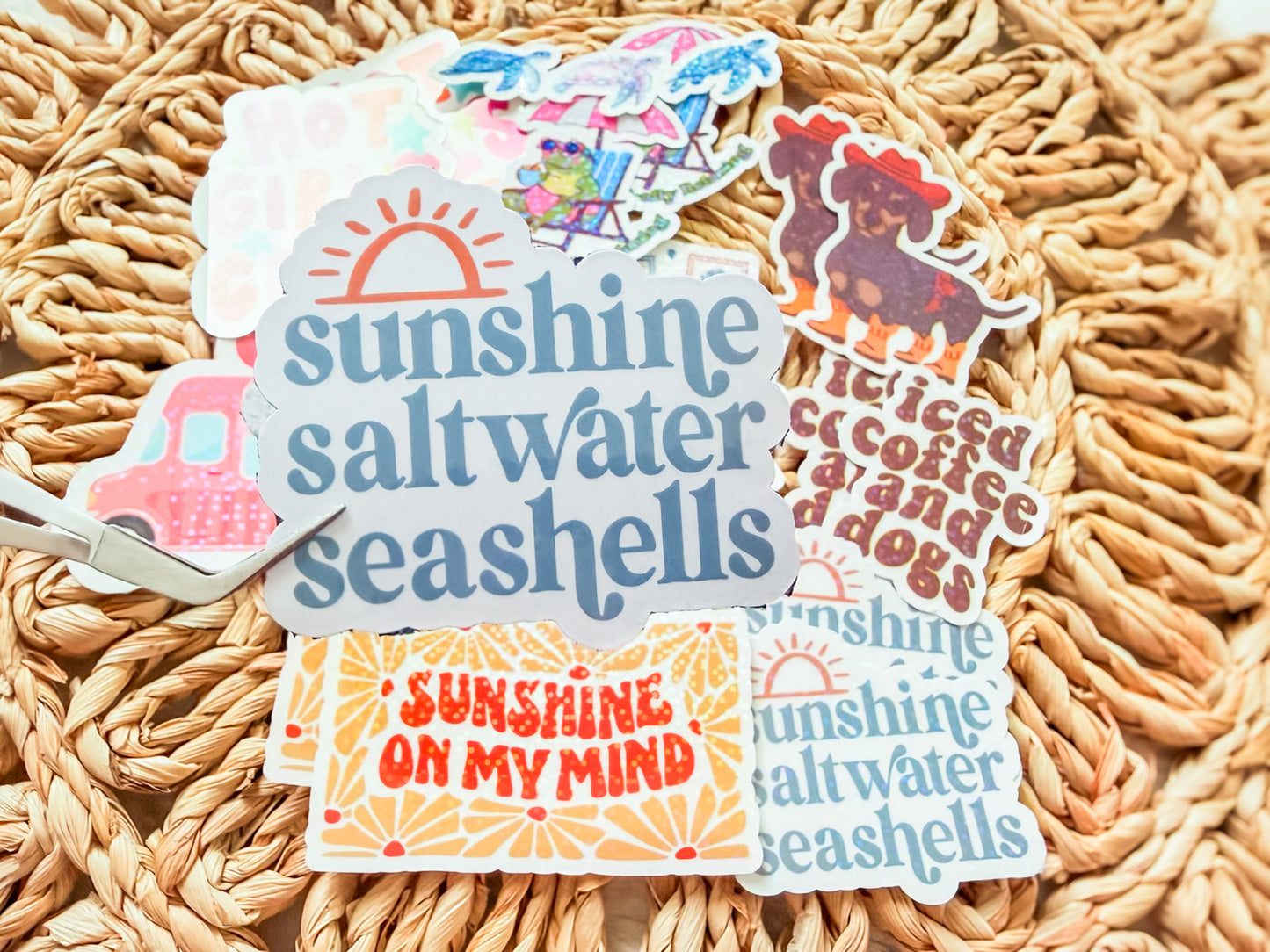 Sunshine, Saltwater & Seashells Sticker ☀️🌊🐚