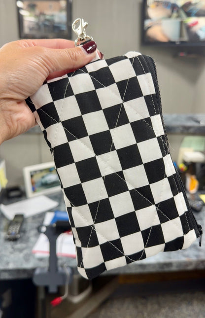 Checkered Cash Keeper – Quilted Money Pouch