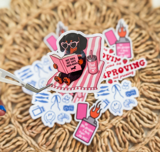 Beach Bum Dachshund Sticker