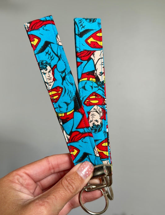 Main Character Energy-Superman Keychain Wristlet