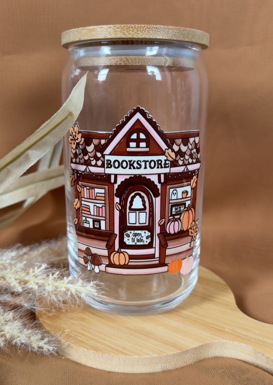 Honey’s Bookshop – 16oz Glass Cup