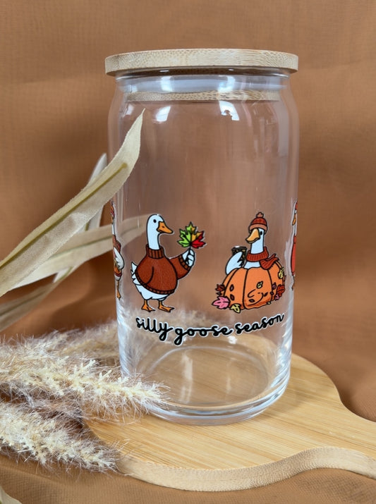 Stay Silly, Honey – 16oz Glass Cup 🍯🪿