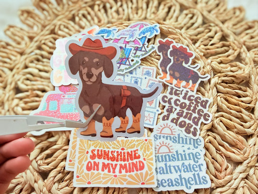 Boot Scootin' Weanie Dog Magnet