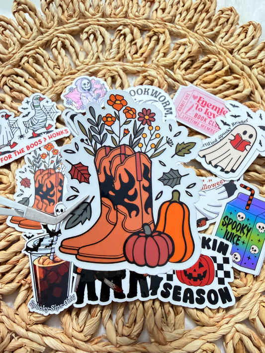 Boots, Blooms & Pumpkin Season – Sticker