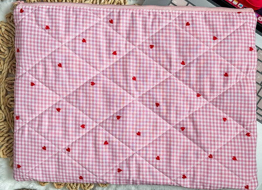 Heartfelt Check Laptop Sleeve