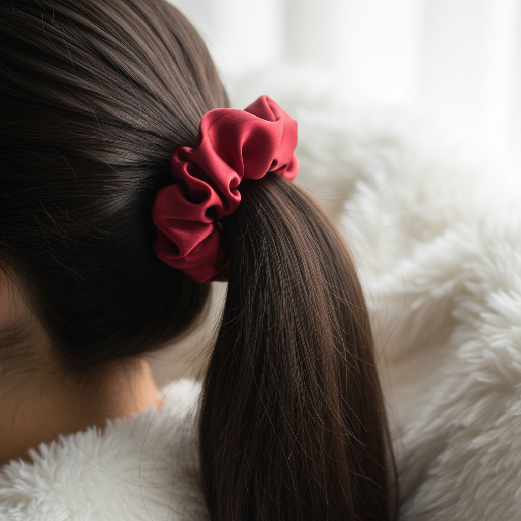 Ruby Luxe Silk Scrunchie