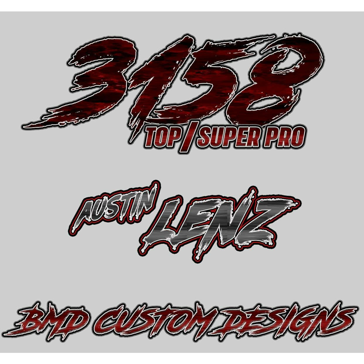 Drag Racing Name/Number Set